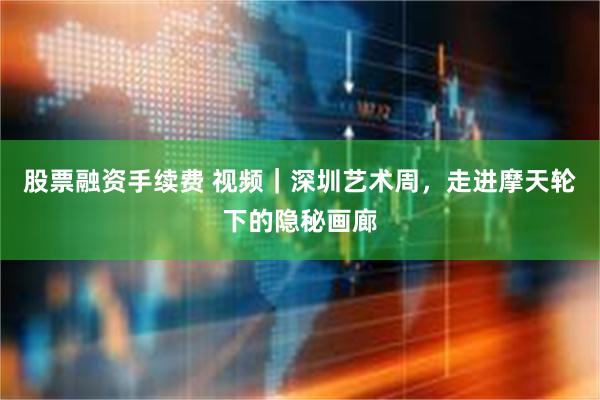 股票融资手续费 视频｜深圳艺术周，走进摩天轮下的隐秘画廊