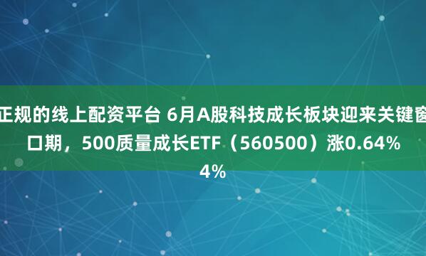 正规的线上配资平台 6月A股科技成长板块迎来关键窗口期，500质量成长ETF（560500）涨0.64%