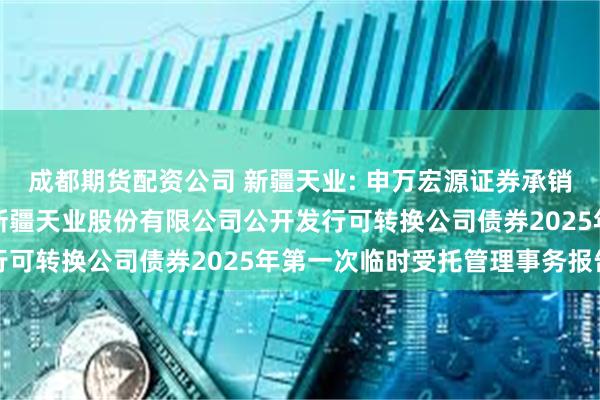 成都期货配资公司 新疆天业: 申万宏源证券承销保荐有限责任公司关于新疆天业股份有限公司公开发行可转换公司债券2025年第一次临时受托管理事务报告