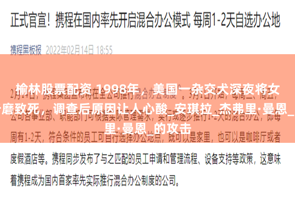 榆林股票配资 1998年，美国一杂交犬深夜将女主人折磨致死，调查后原因让人心酸_安琪拉_杰弗里·曼恩_的攻击