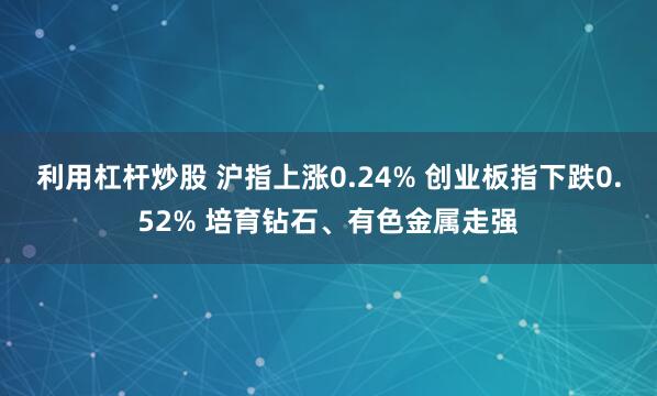 利用杠杆炒股 沪指上涨0.24% 创业板指下跌0.52% 培育钻石、有色金属走强